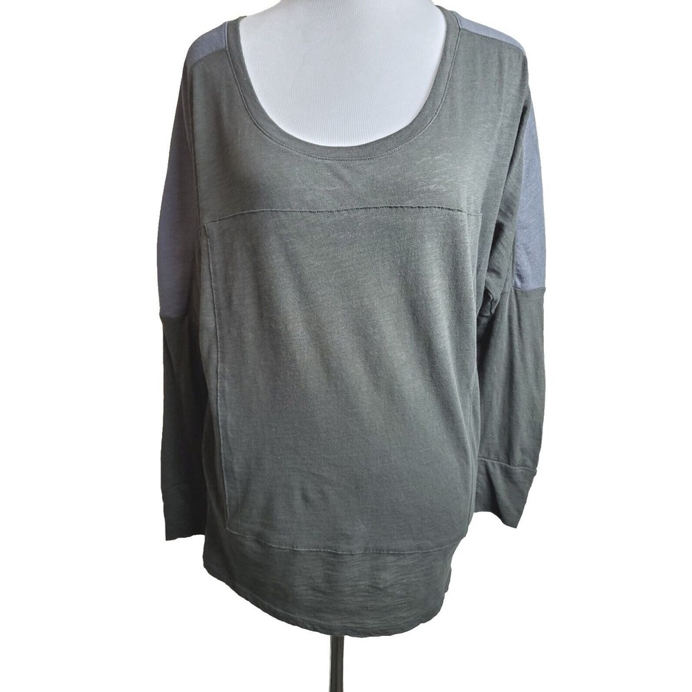 Skin Womens 1 Small Gray 100% Cotton Long Sleeve Top Lounge Wear LUXURY